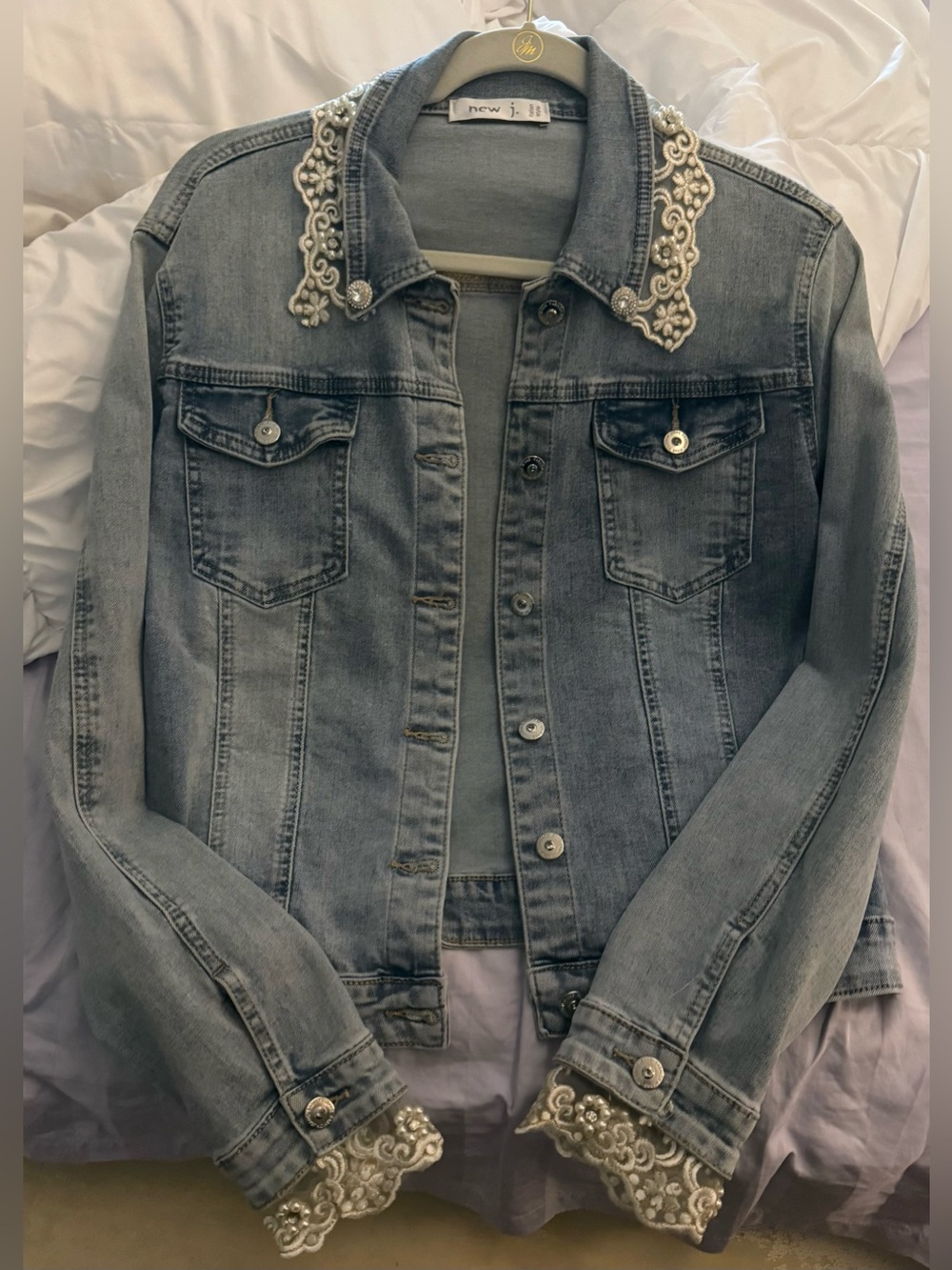 New Denim Jean Jacket Made in Italy size L
